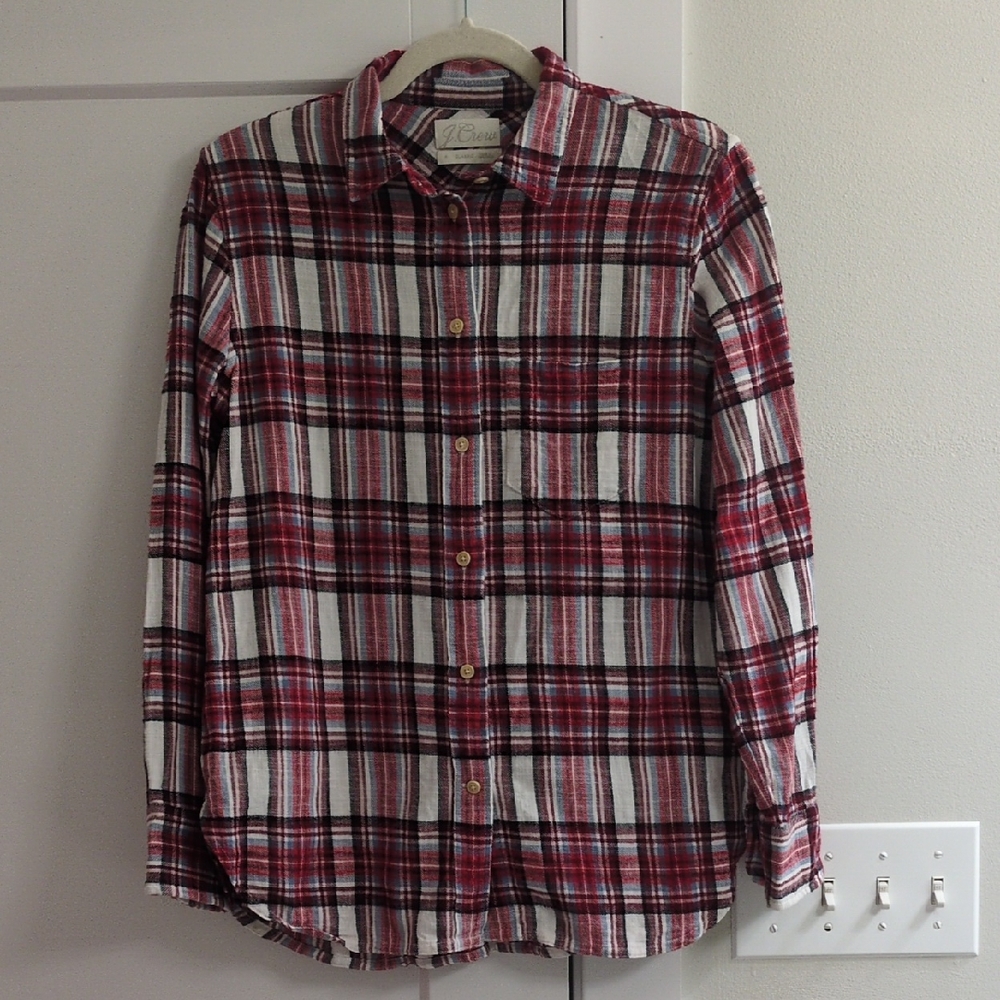 J. Crew Classic Plaid Casual Shirt Size 4